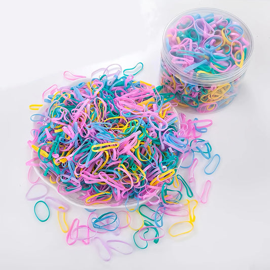500 pcs Canned Colourful Rubber Bands Hair Bands Disposable No Hair Damage No Seams Hair Ties High Elasticity Soft Hair For girls with fine hair