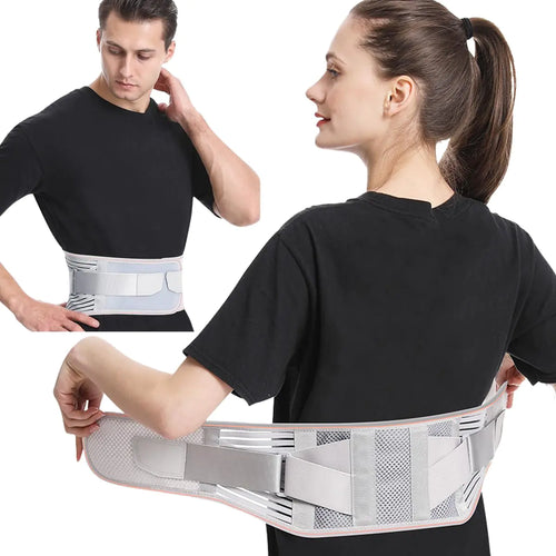 ARAEPRO Back Brace for Lower Back Pain Relief for Women and Men Adjustable Lumbar Support Belt for Herniated Disc Sciatica Scoliosis BreathableLightweight and Stylish Silver-grey (Large)