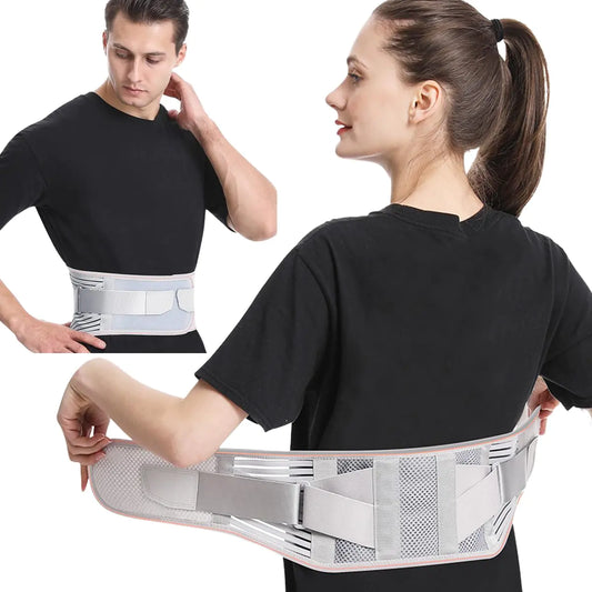 ARAEPRO Back Brace for Lower Back Pain Relief for Women and Men Adjustable Lumbar Support Belt for Herniated Disc Sciatica Scoliosis BreathableLightweight and Stylish Silver-grey (Large)