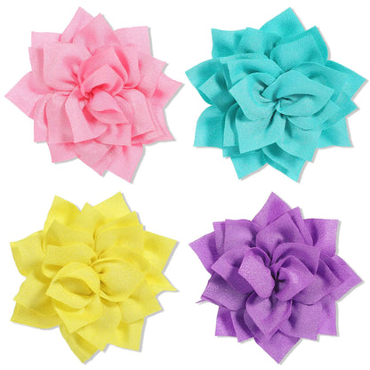 4 Pcs Dog Collar Flowers Attachement Multi Color Dog Flowers Collar Accessory Pet Collar Flowers Clip on Dog Bow Tie Charms Flower Removable Dog Collar Flower Attachment for Cat Dog Puppy Grooming