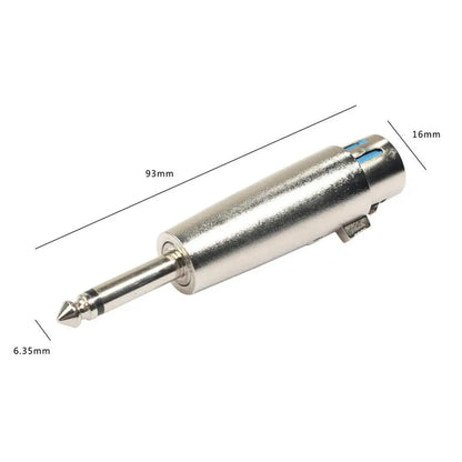 3PIN XLR Female To 1/4" 6.35mm Mono Male Plug Audio Cable Microphone Mic Adapter